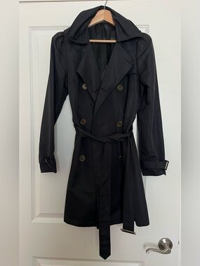 Rachel Toe Classic Black Trench Coat